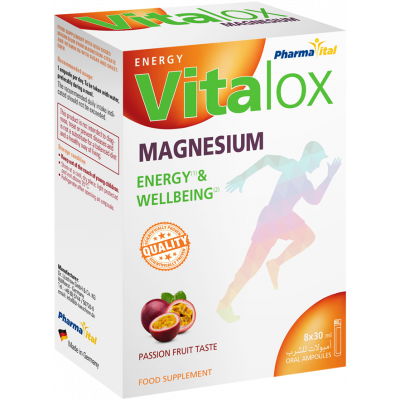VITALOX MAGNESIUM 300 MG ENERGY & WELLBEING PASSION FRUIT TASTE 8 X 15 ML ORAL AMPOULES